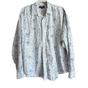 Panhandle Shirt Men's XL Button Up Long Sleeve Paisley Print Pearl Snap Western‎